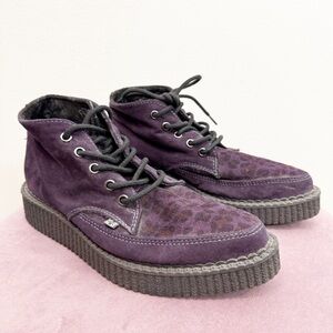T.U.K Purple Leopard Print Sneakers